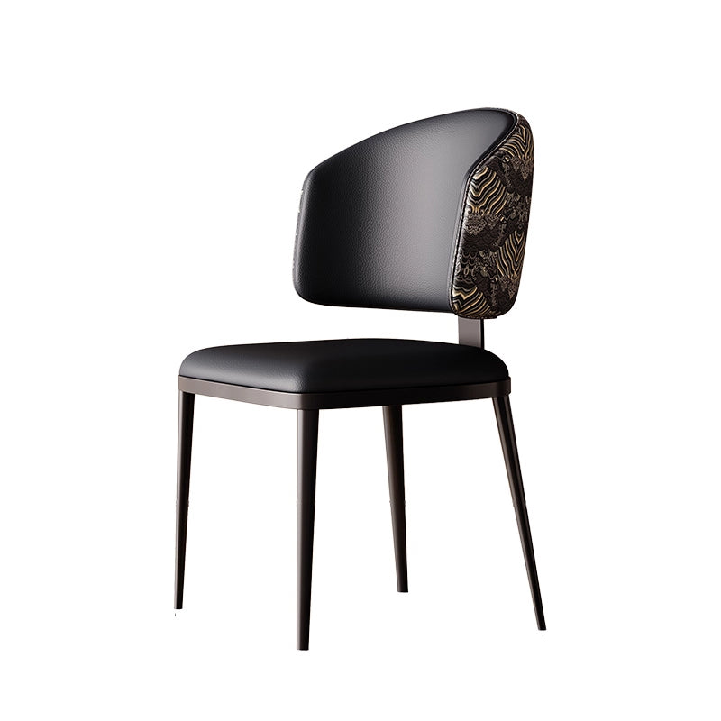 Modern metal dining chairs are light and luxurious