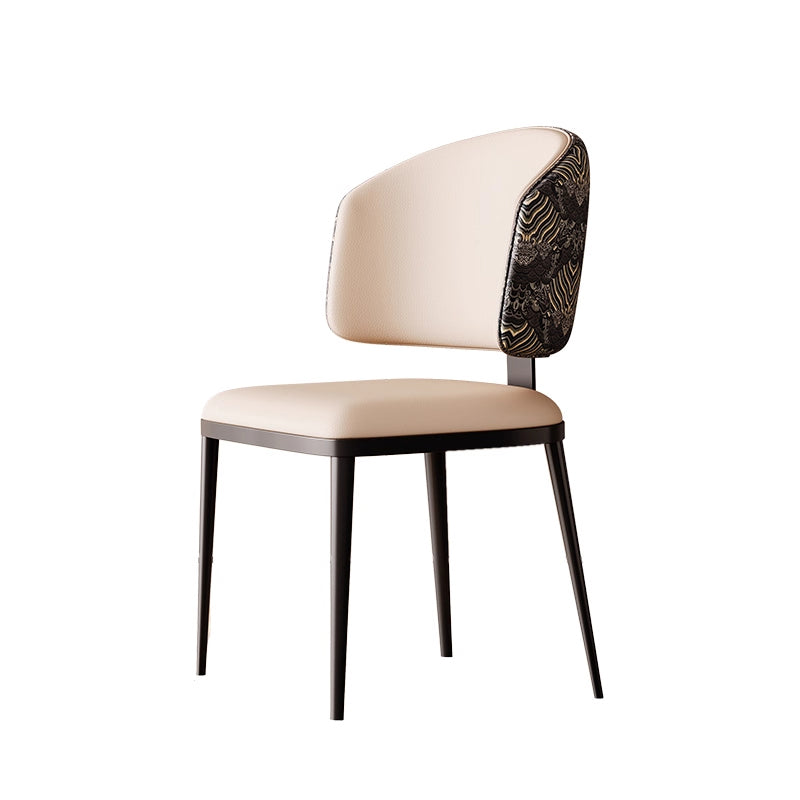 Modern metal dining chairs are light and luxurious