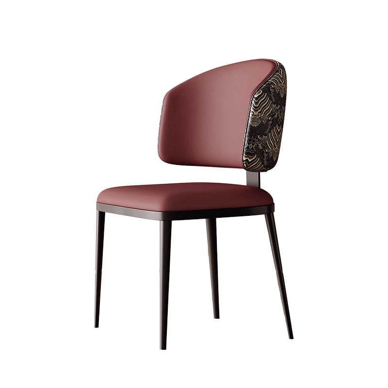 Modern metal dining chairs are light and luxurious