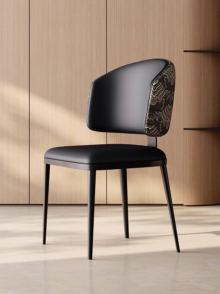 Modern metal dining chairs are light and luxurious