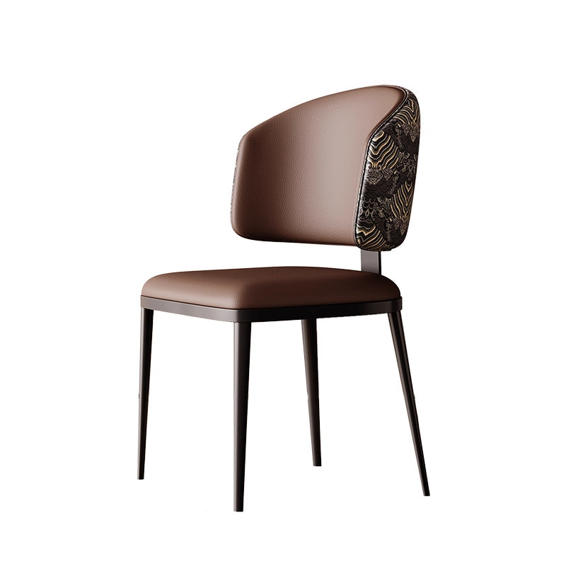 Modern metal dining chairs are light and luxurious